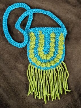 Handmade Crocheted Bag With Fringe